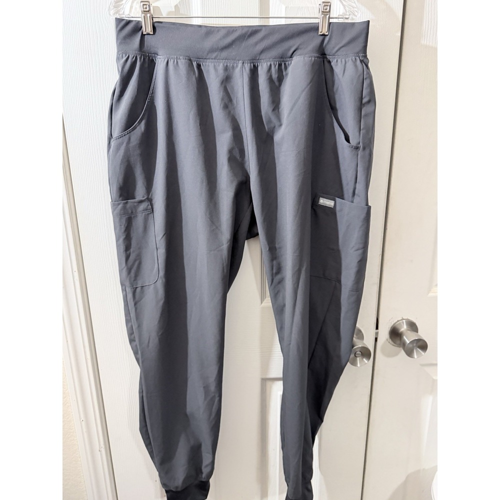 Maevn Unisex Size XL Gray Solid Jogger Polyester Scrub Pants Drawstring Cargo‎